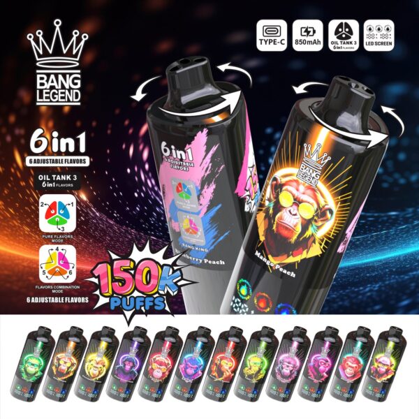 Bang Legend 150K 6-in-1 Disposable Vape