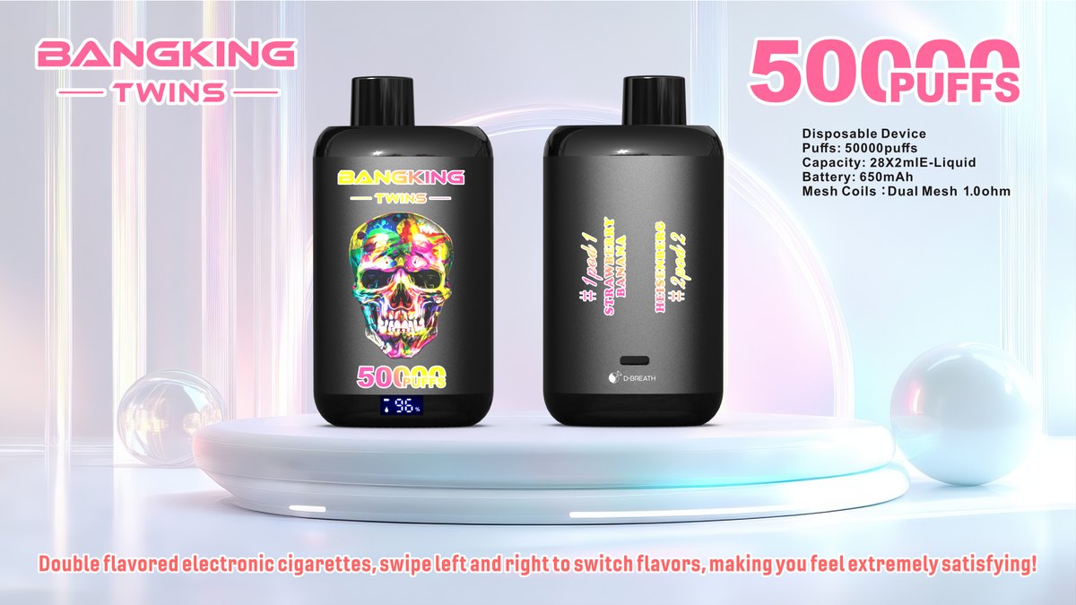 Bang King Twins 50K 2-in-1 Disposable Vape flavour: Watermelon Ice / Watermelon Hubba Bubba