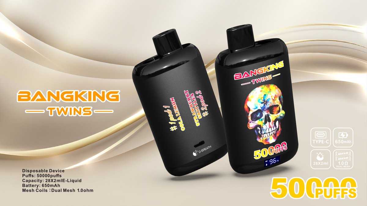 Bang King Twins 50K 2-in-1 Disposable Vape flavour: Super Cool Lychee / Pink Man