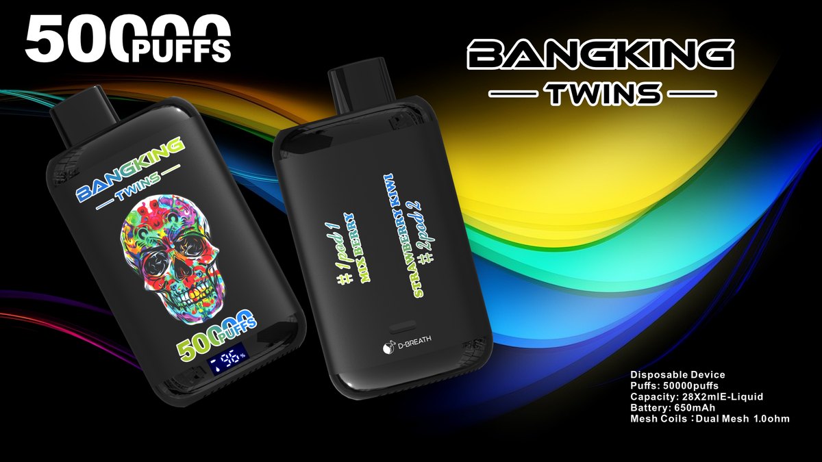 Bang King Twins 50K 2-in-1 Disposable Vape flavour: Mix Berry / Strawberry Kiwi